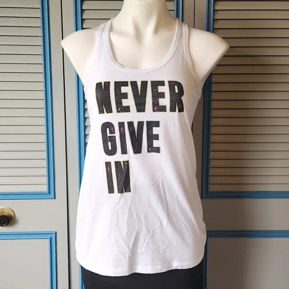 Danskin Now Tops - Danakin White Racer Back Tank Top